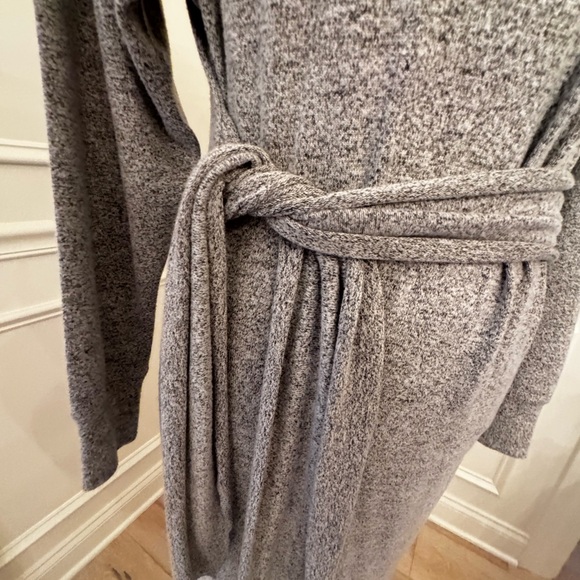 Topshop Heather Gray Tie Front Knit Dress - Picture 5 of 9